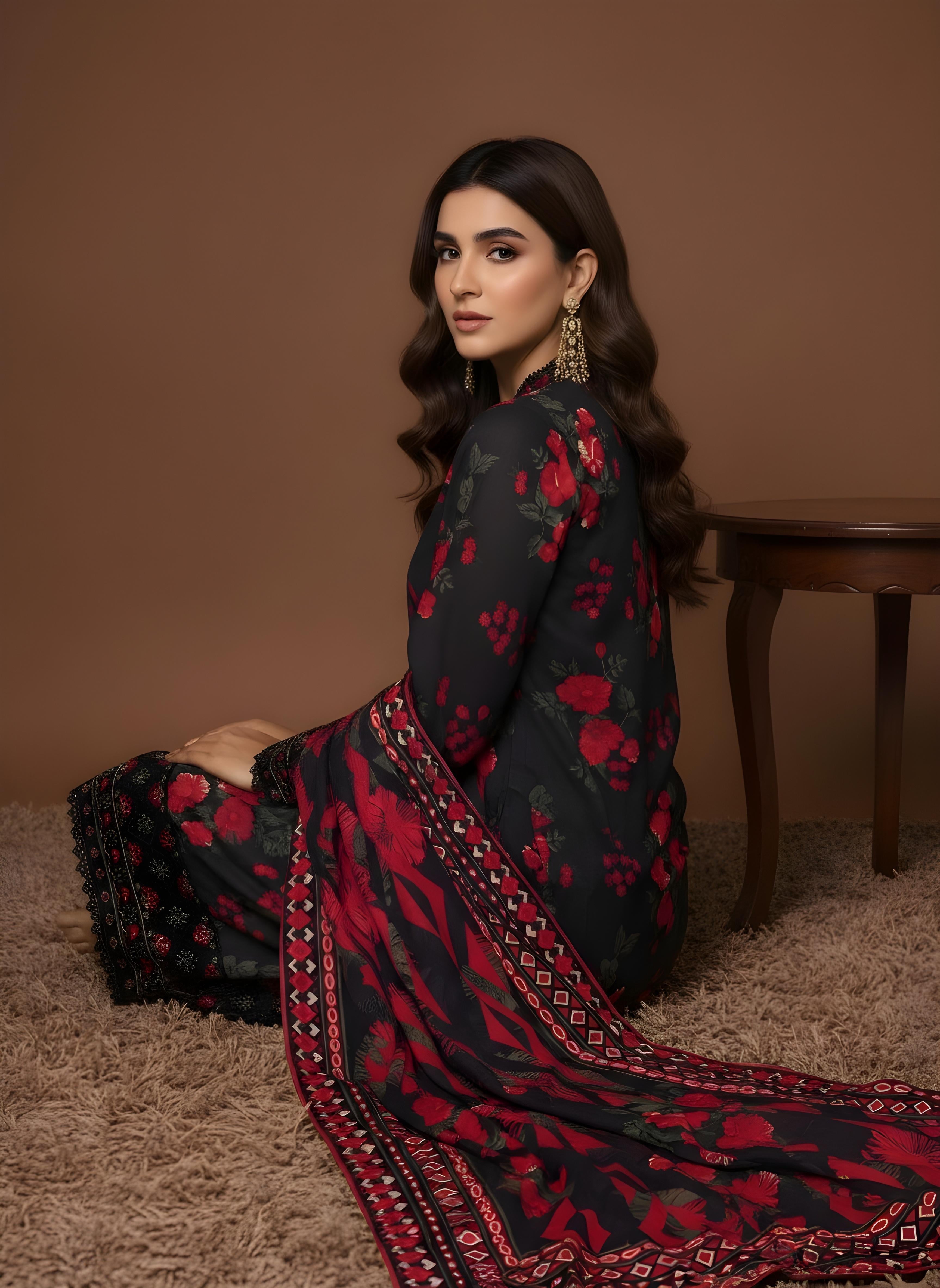 Midnight - SB Printed Khaddar