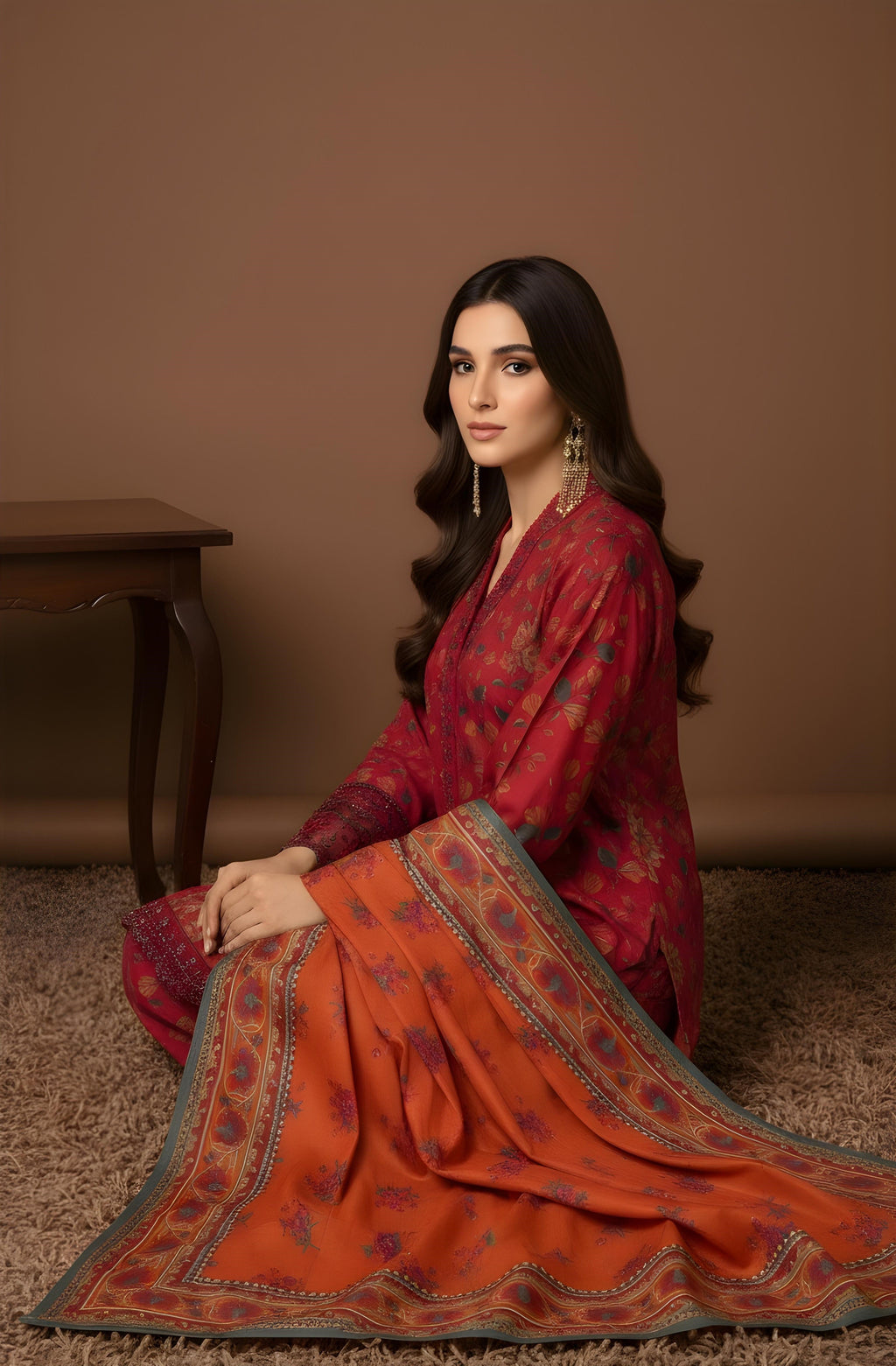 Rust Reverie - SB Printed Khaddar