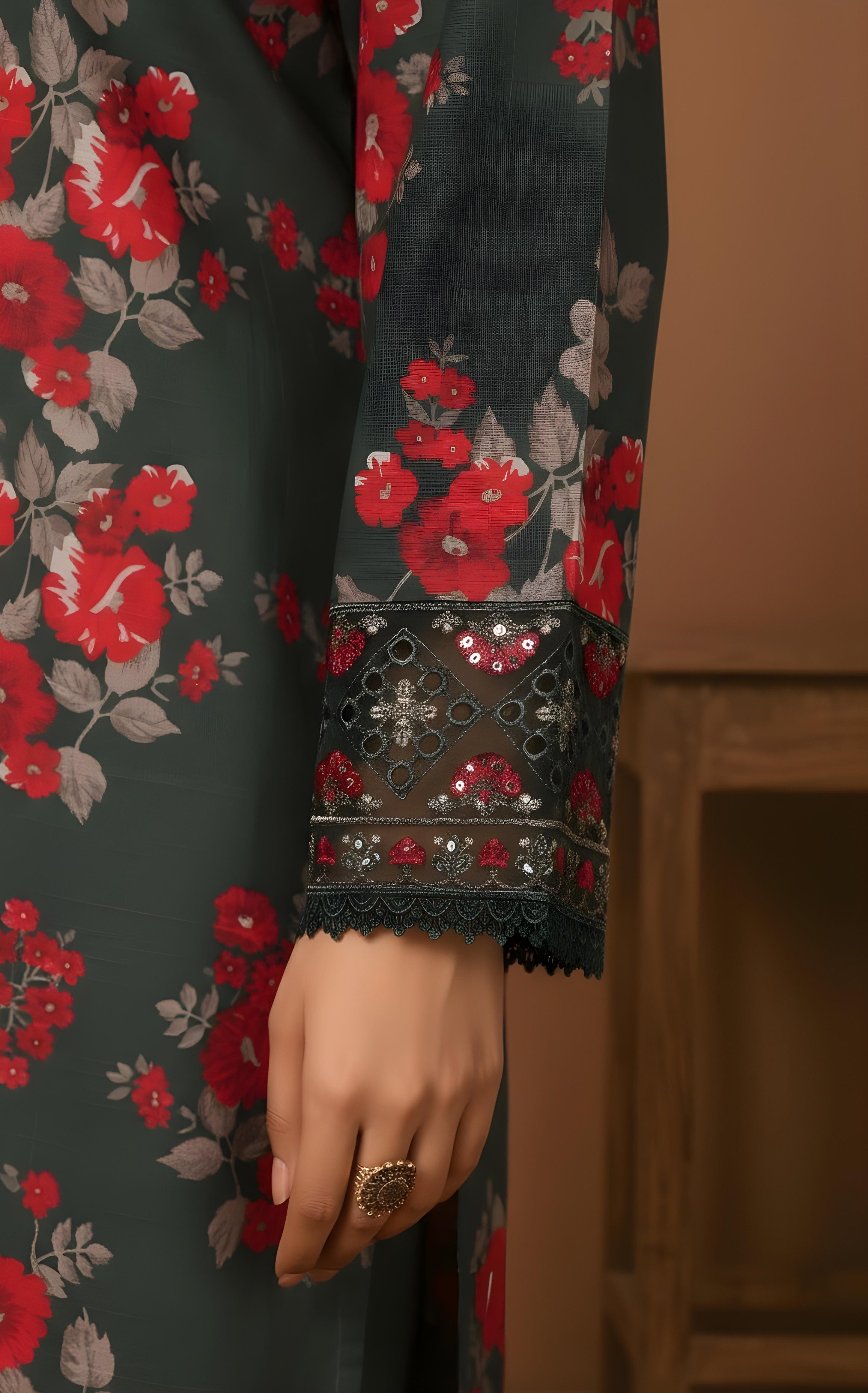 Scarlet Petal - SB Printed Khaddar