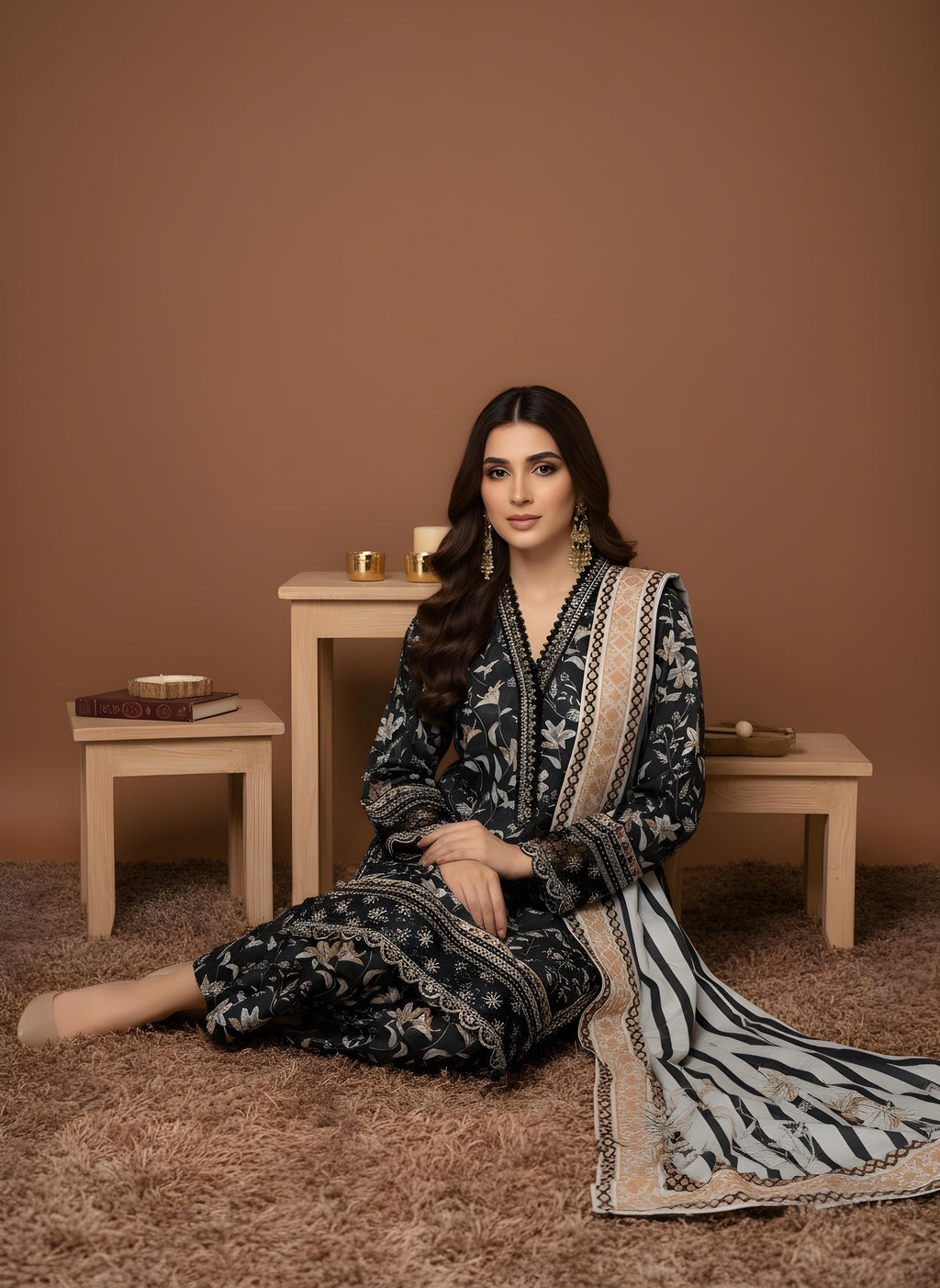 Noir Ivy - SB Printed Khaddar