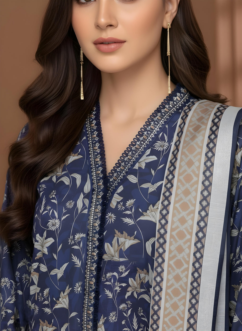 Royal Azure- SB Printed Khaddar