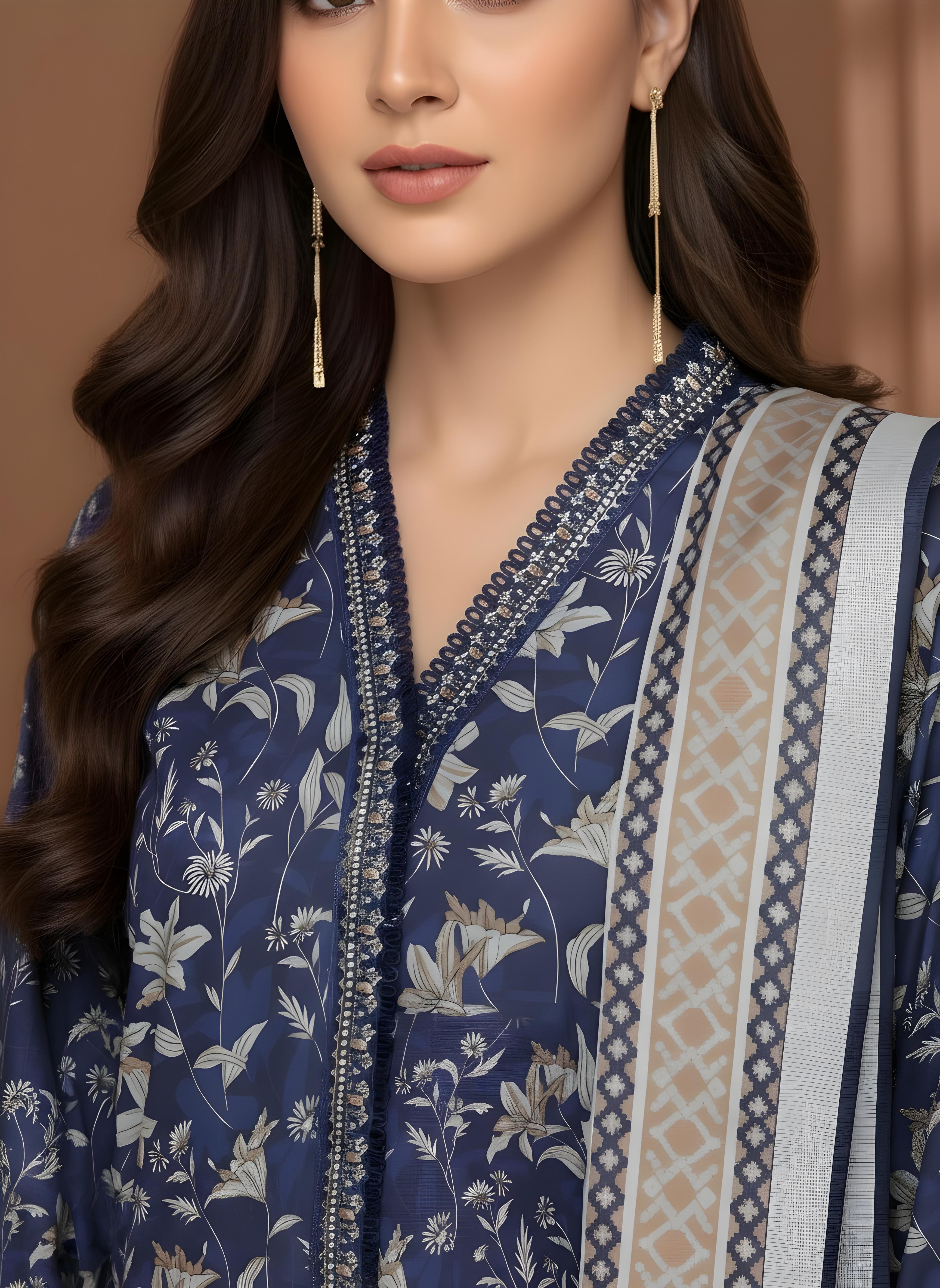Royal Azure- SB Printed Khaddar