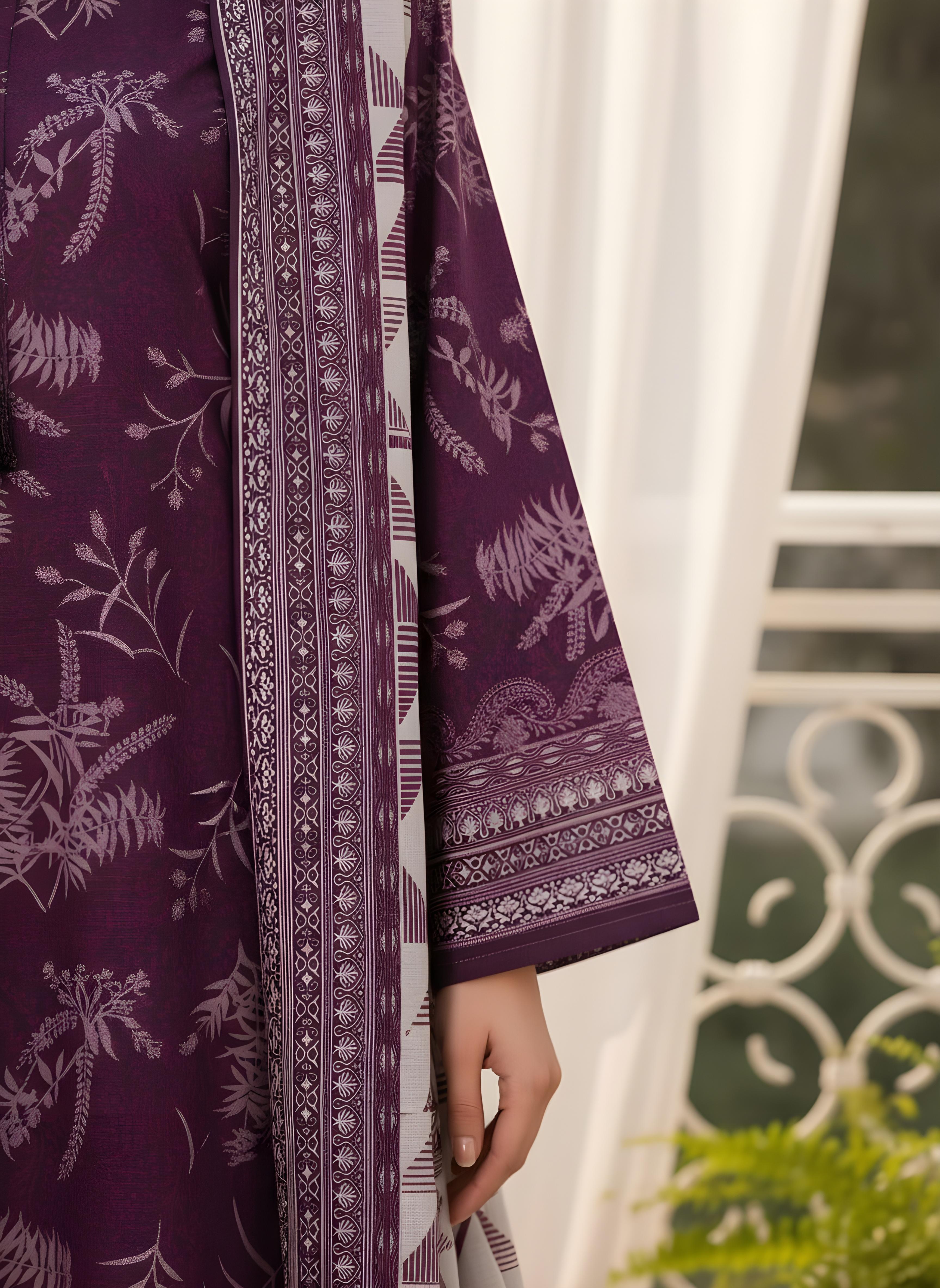 Plum Whisper - SB Printed Khaddar