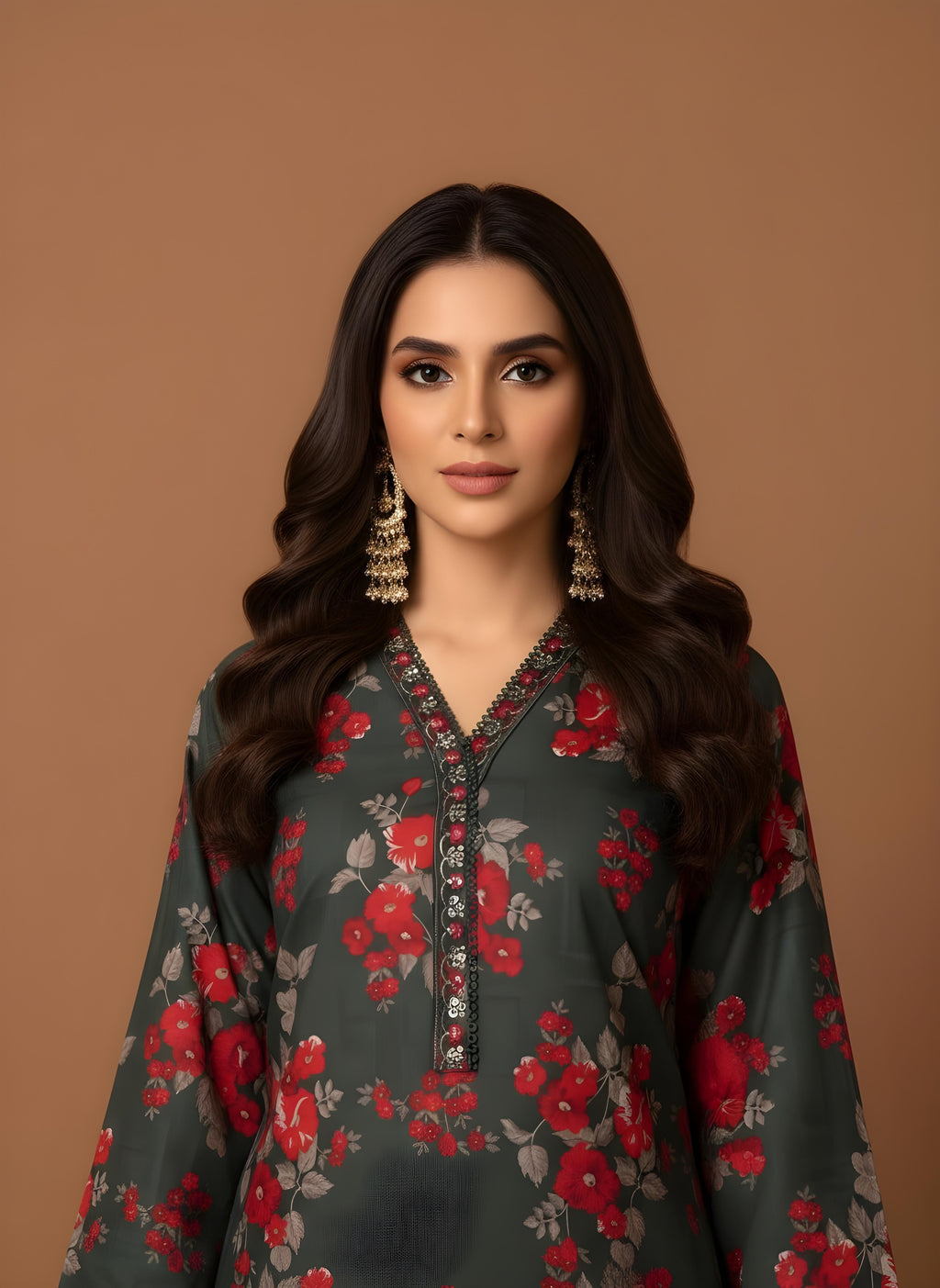 Scarlet Petal - SB Printed Khaddar
