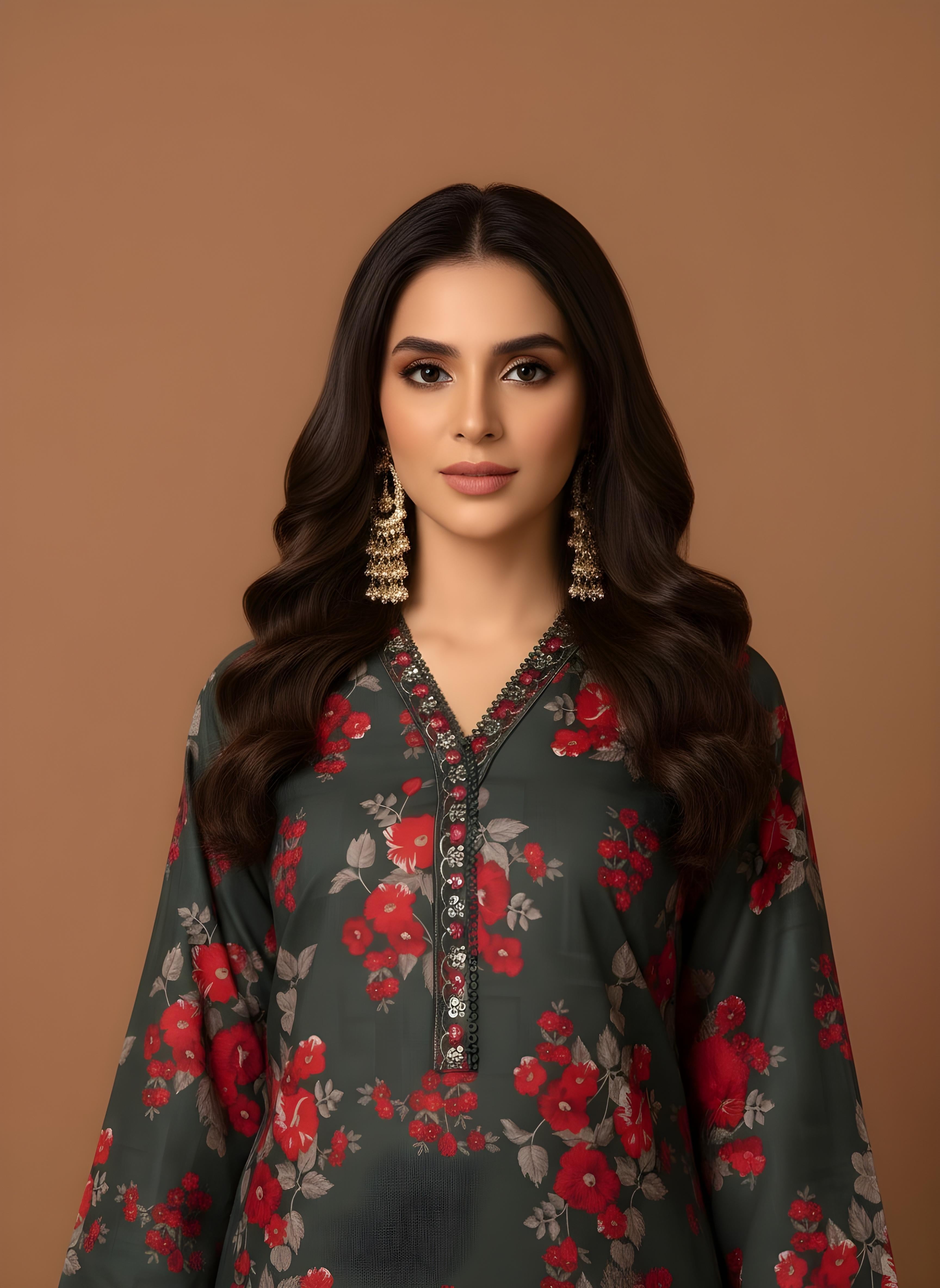 Scarlet Petal - SB Printed Khaddar