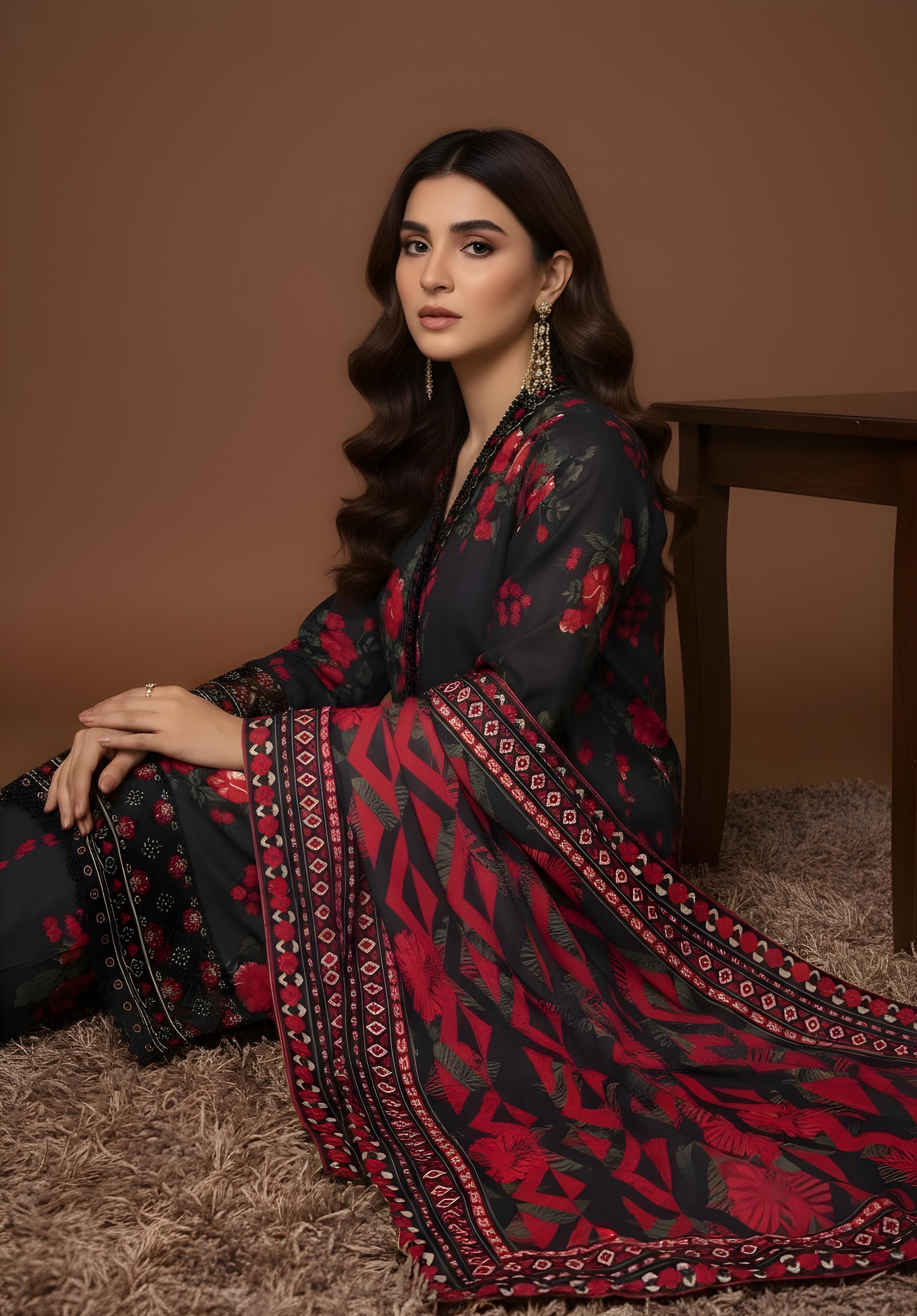 Midnight - SB Printed Khaddar