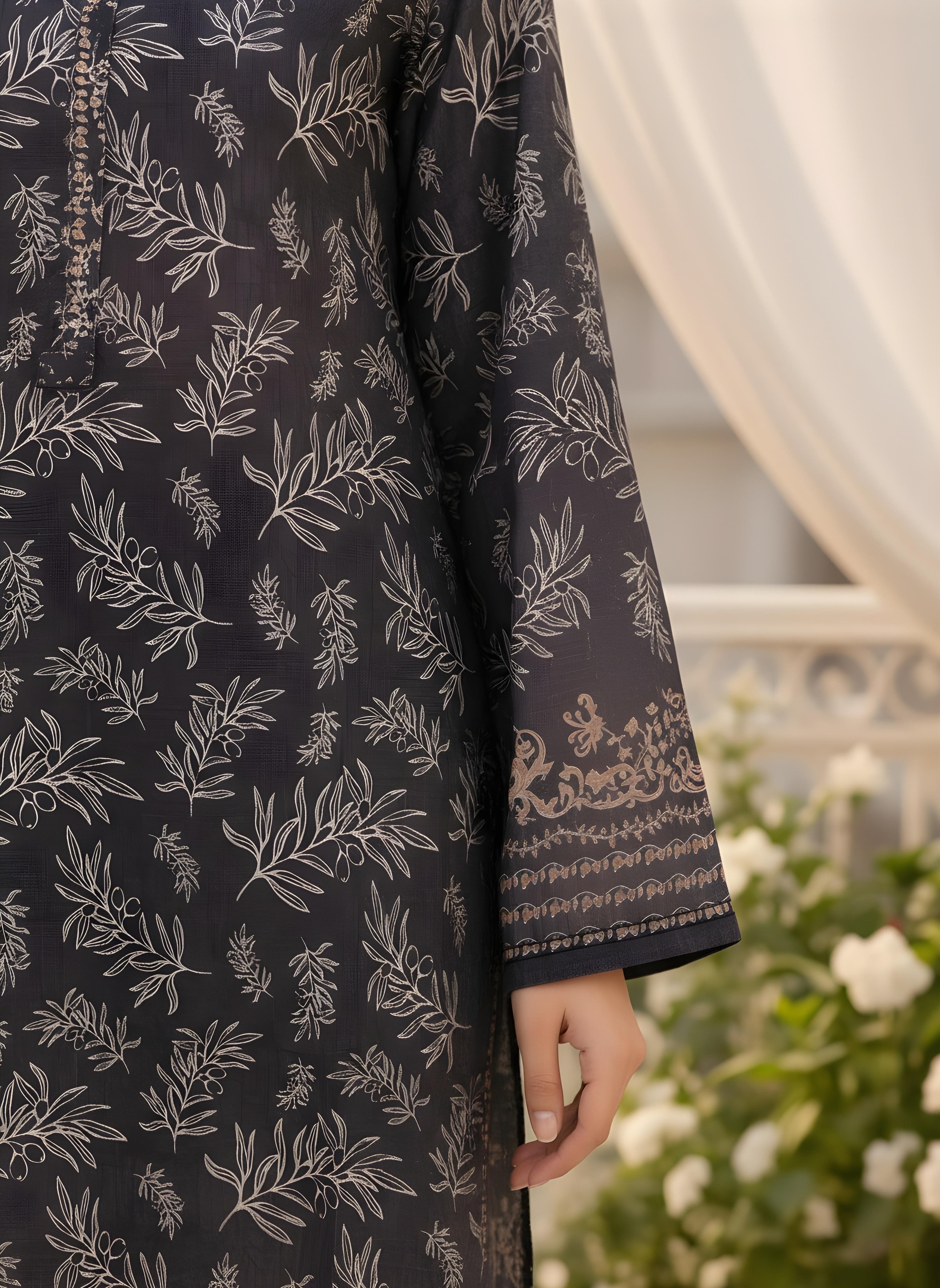 Smoky Blue - SB Printed Khaddar