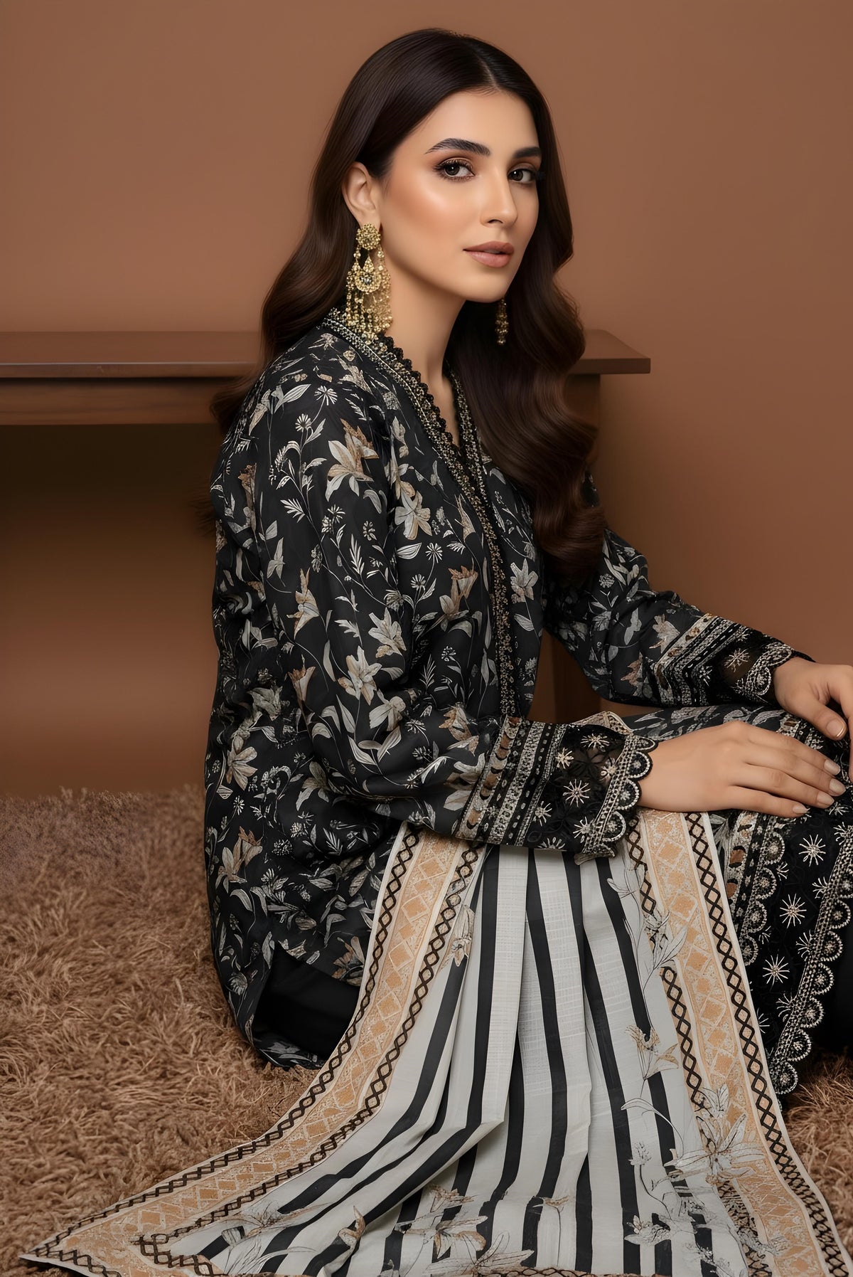 Noir Ivy - SB Printed Khaddar