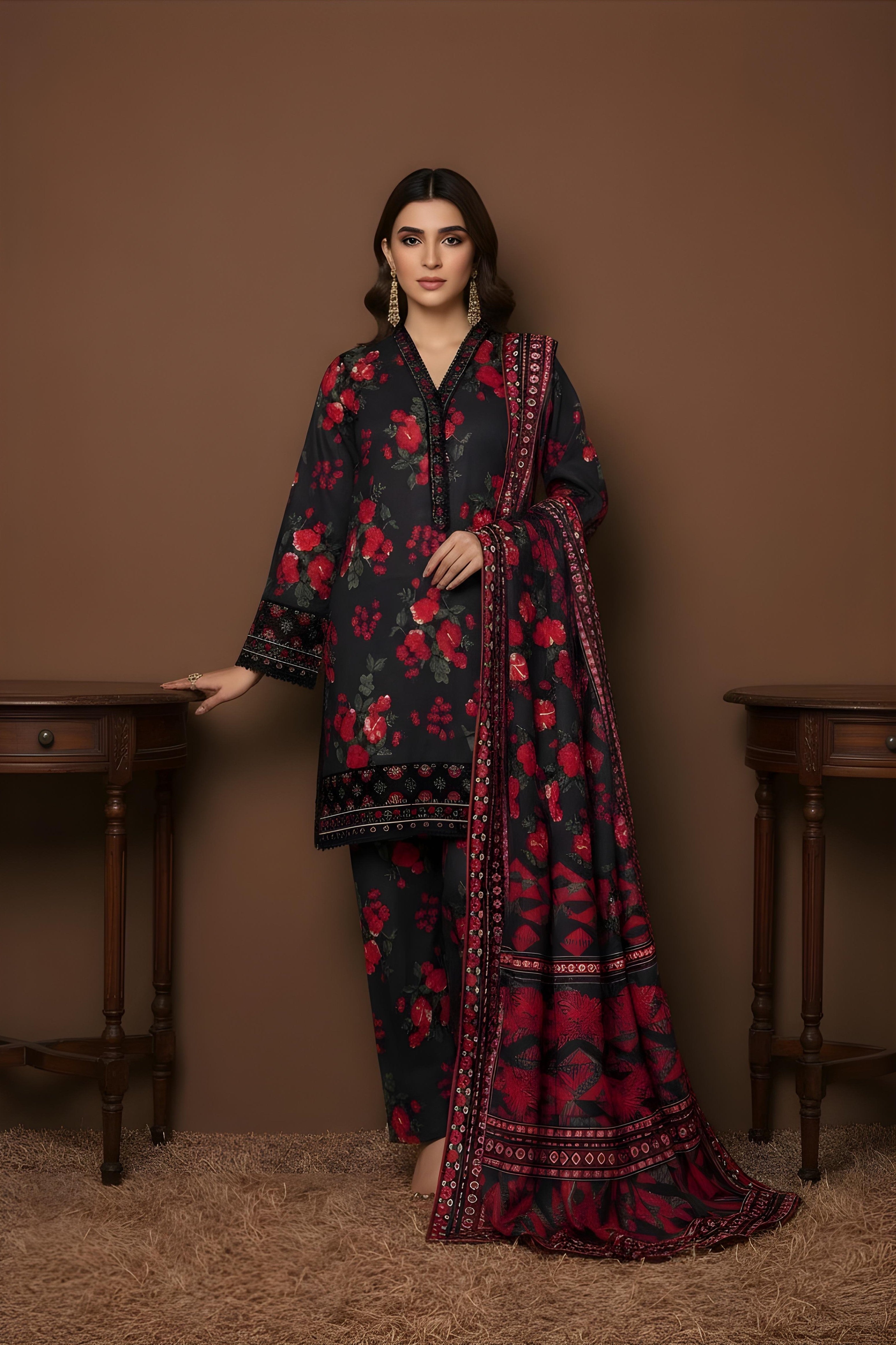 Midnight - SB Printed Khaddar