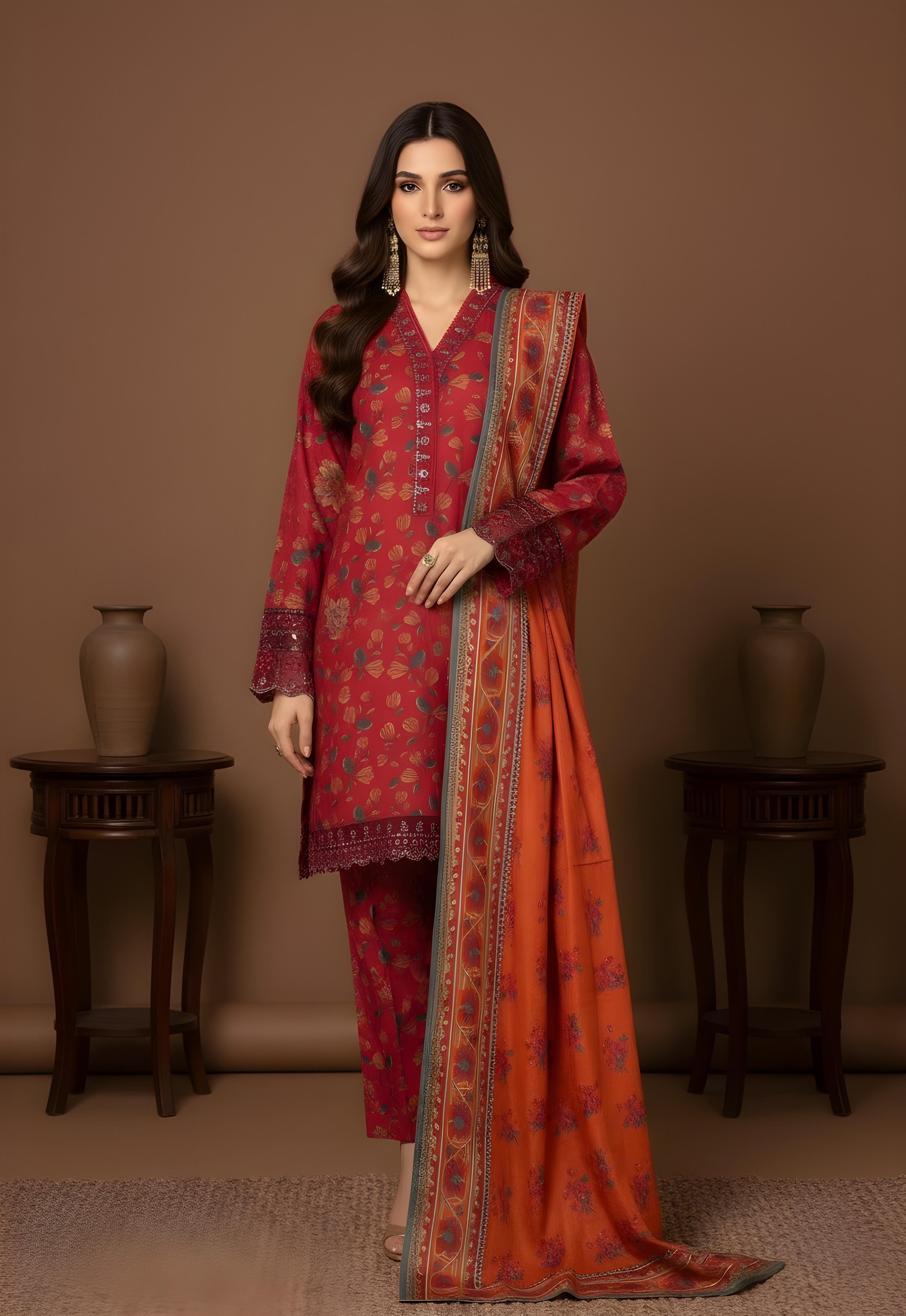 Rust Reverie - SB Printed Khaddar