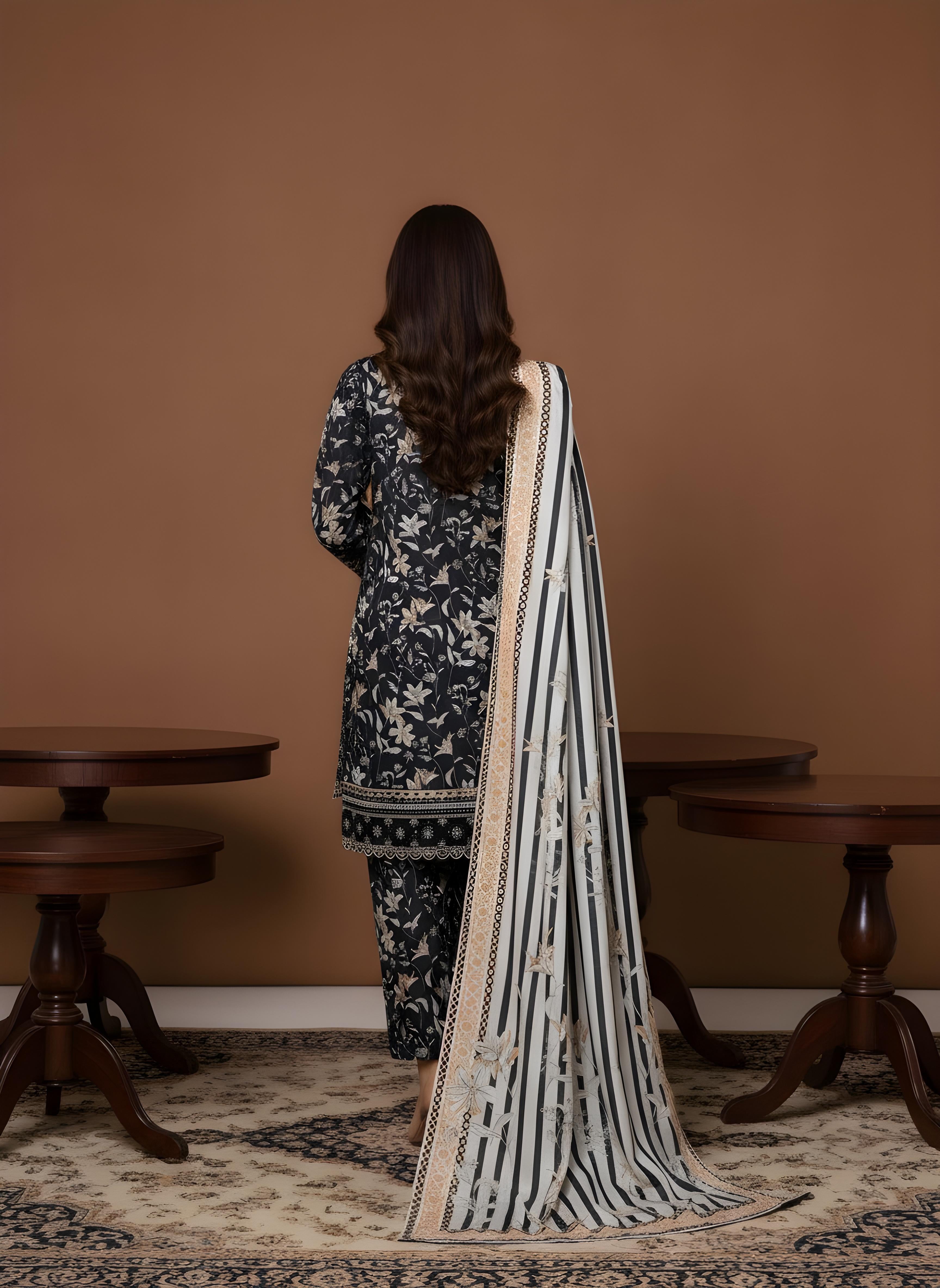 Noir Ivy - SB Printed Khaddar