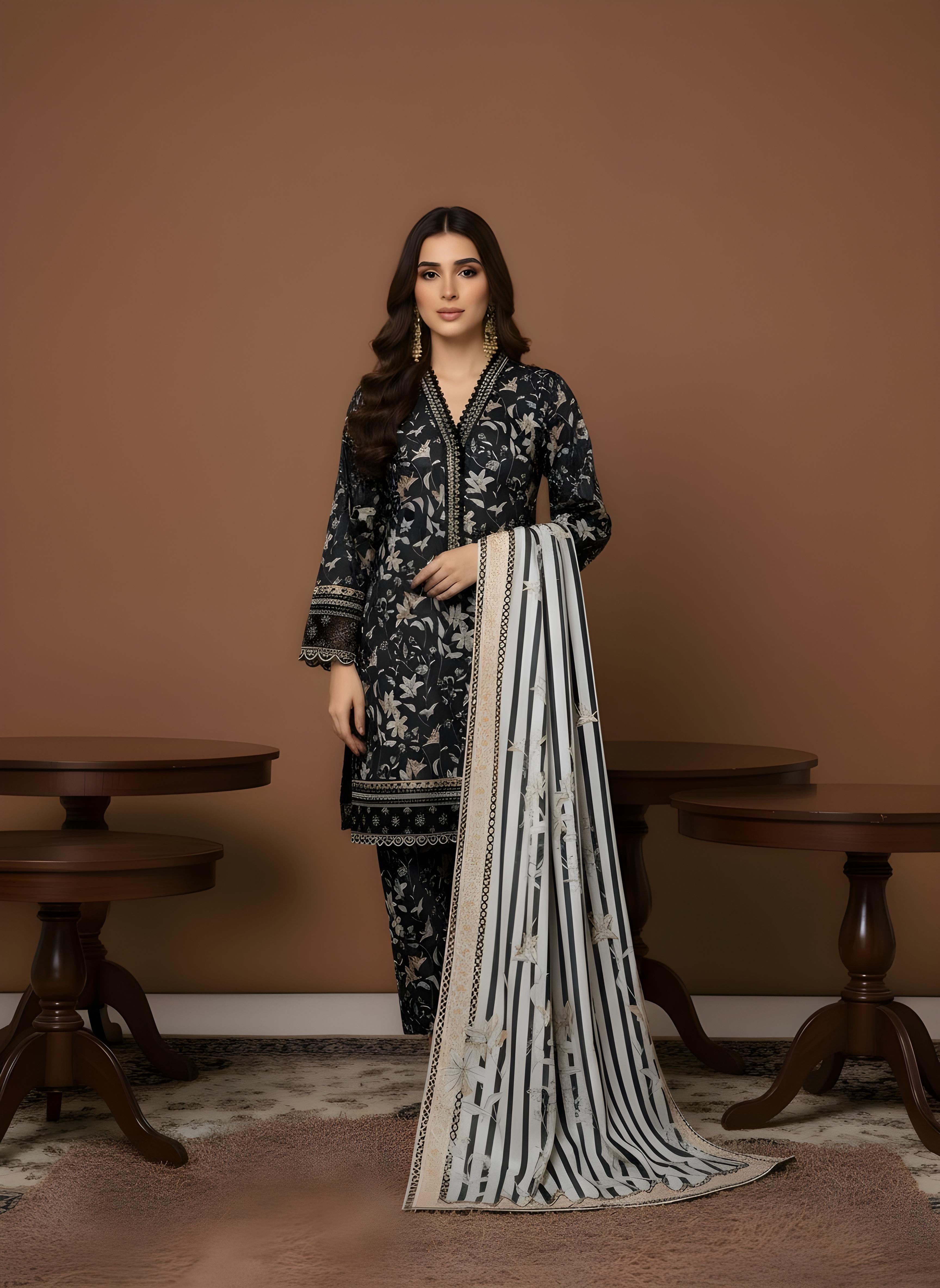 Noir Ivy - SB Printed Khaddar