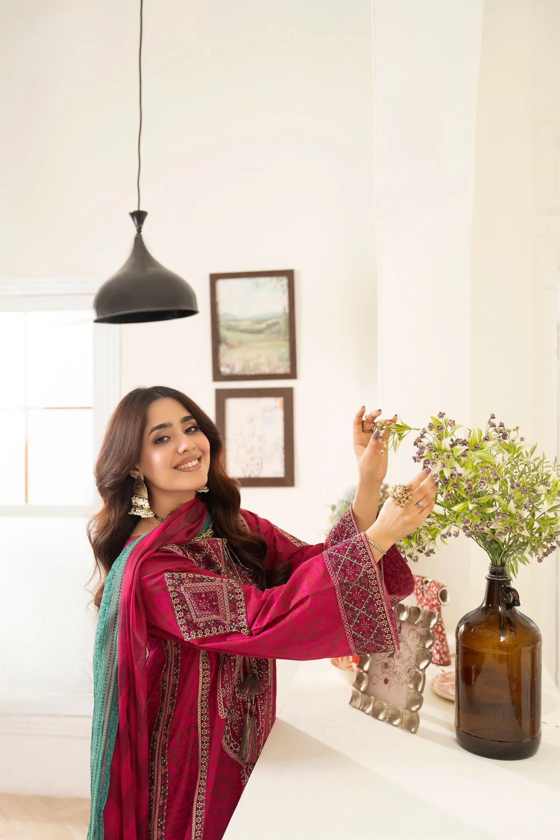 Karma Flora 1595 Cerise Pink