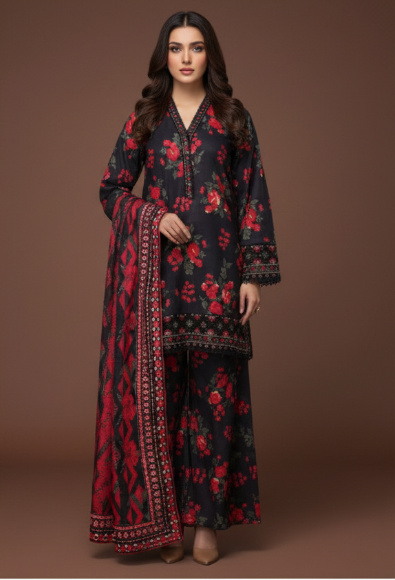 Midnight - SB Printed Khaddar