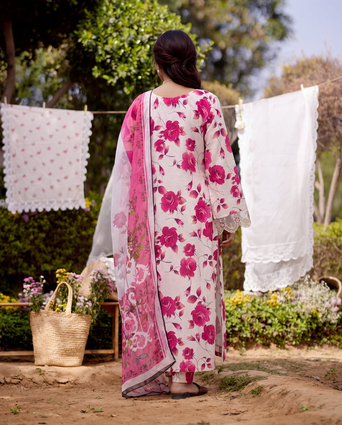 Gul-e-Reza – Floral Lawn 3-Piece Suit