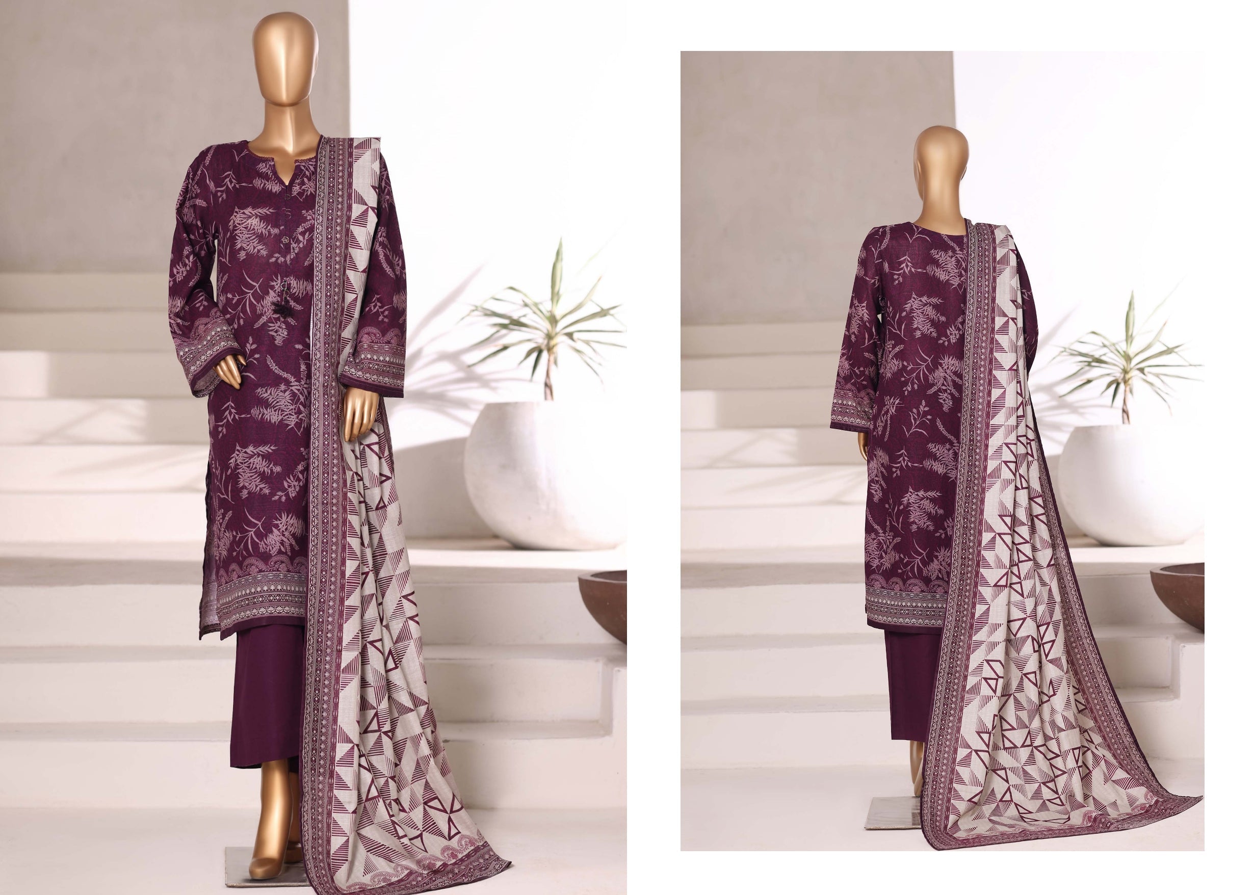 Plum Whisper - SB Printed Khaddar