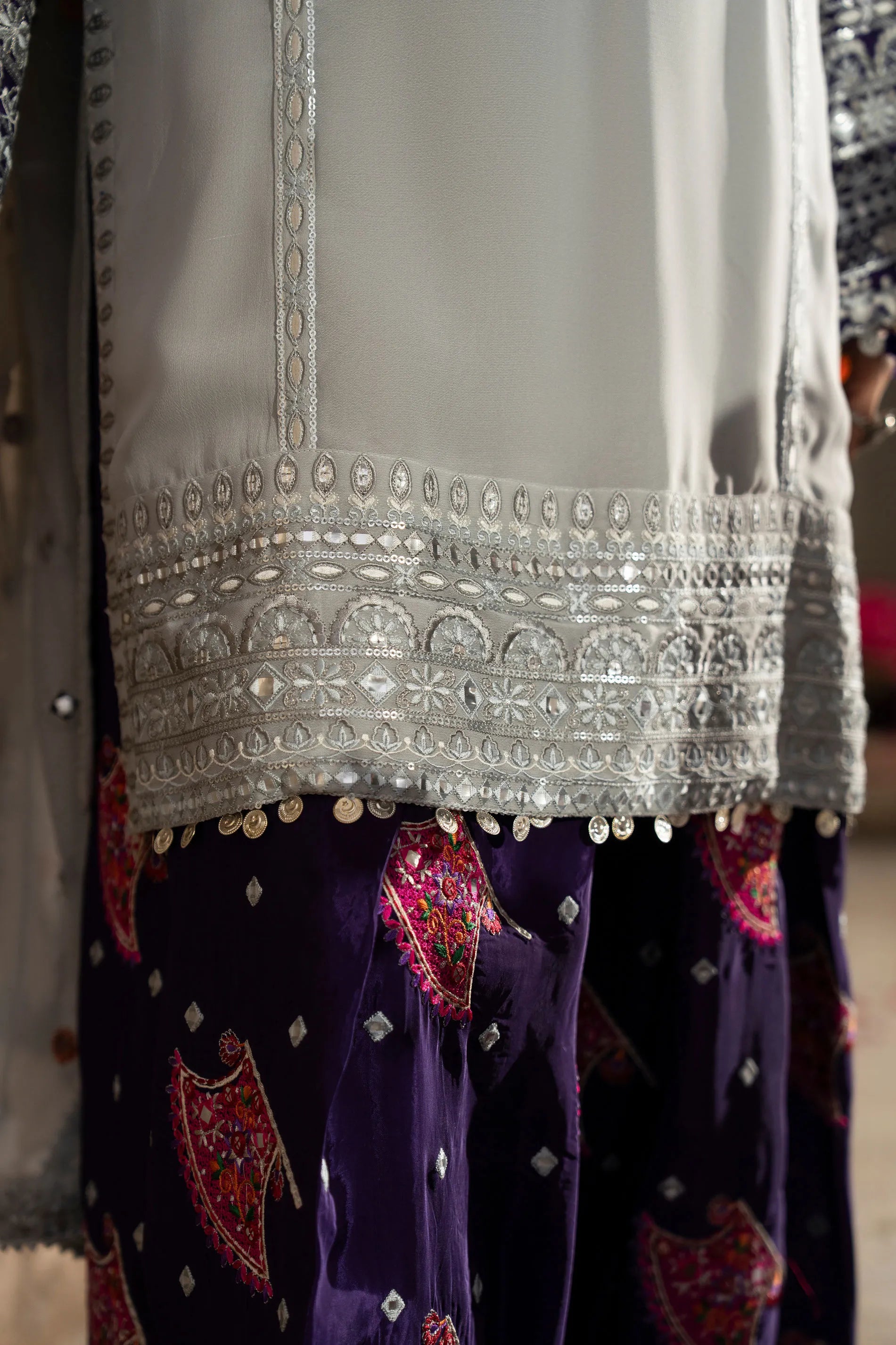 Karma - Saj Dhaj - F-526  Silver & Royal