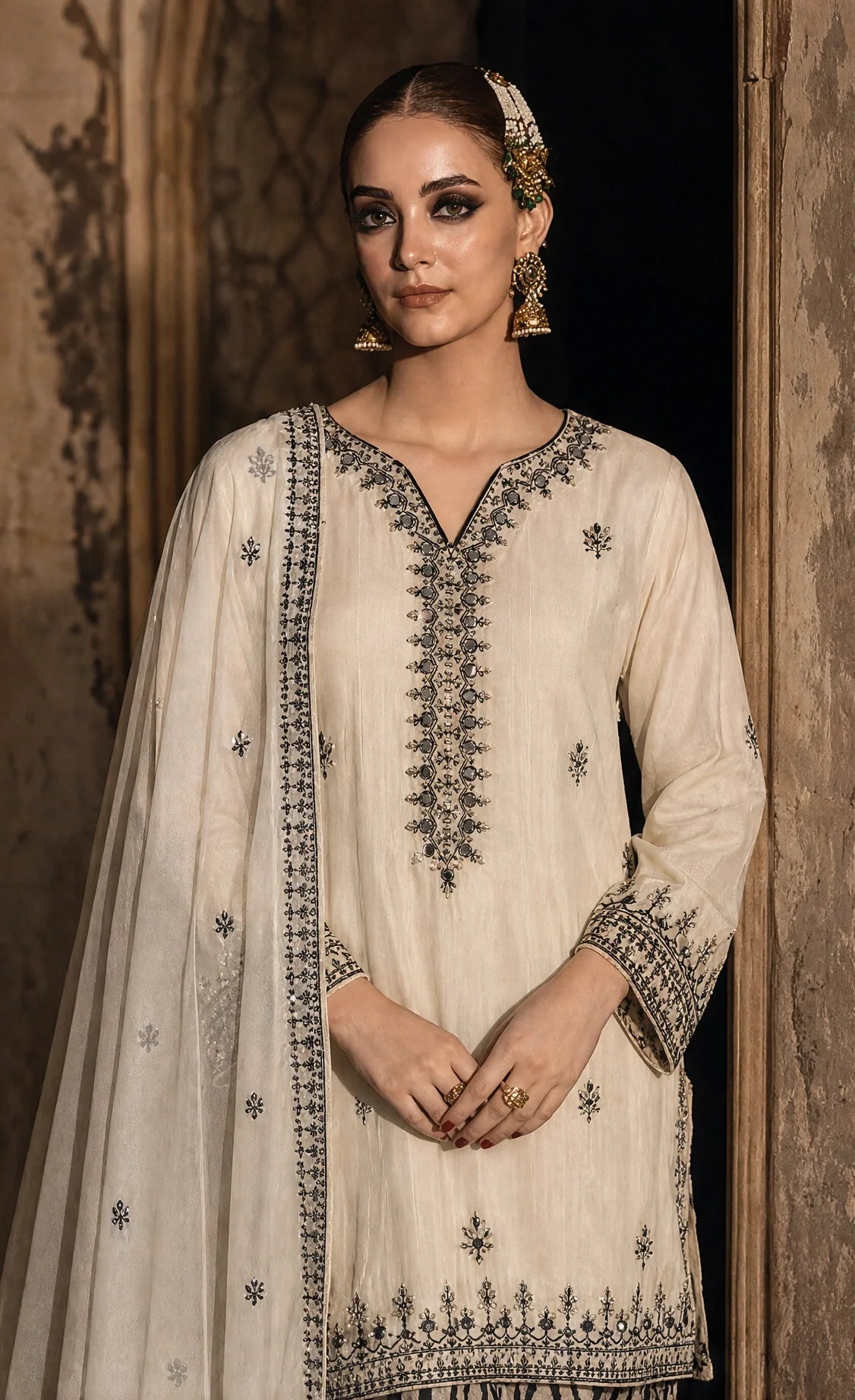 Claira - 3 Piece Embroidered Silk viscose