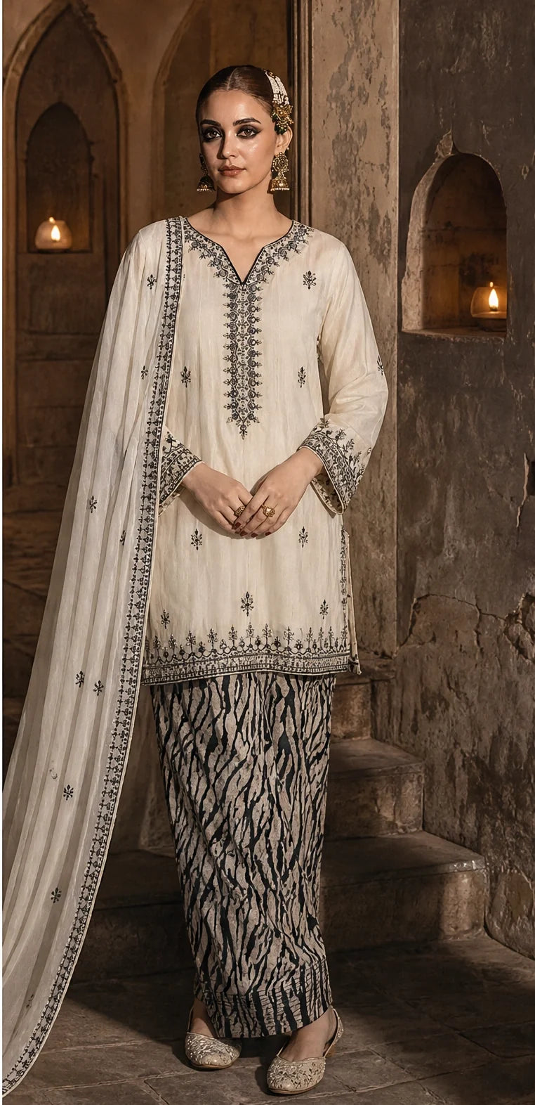 Claira - 3 Piece Embroidered Silk viscose