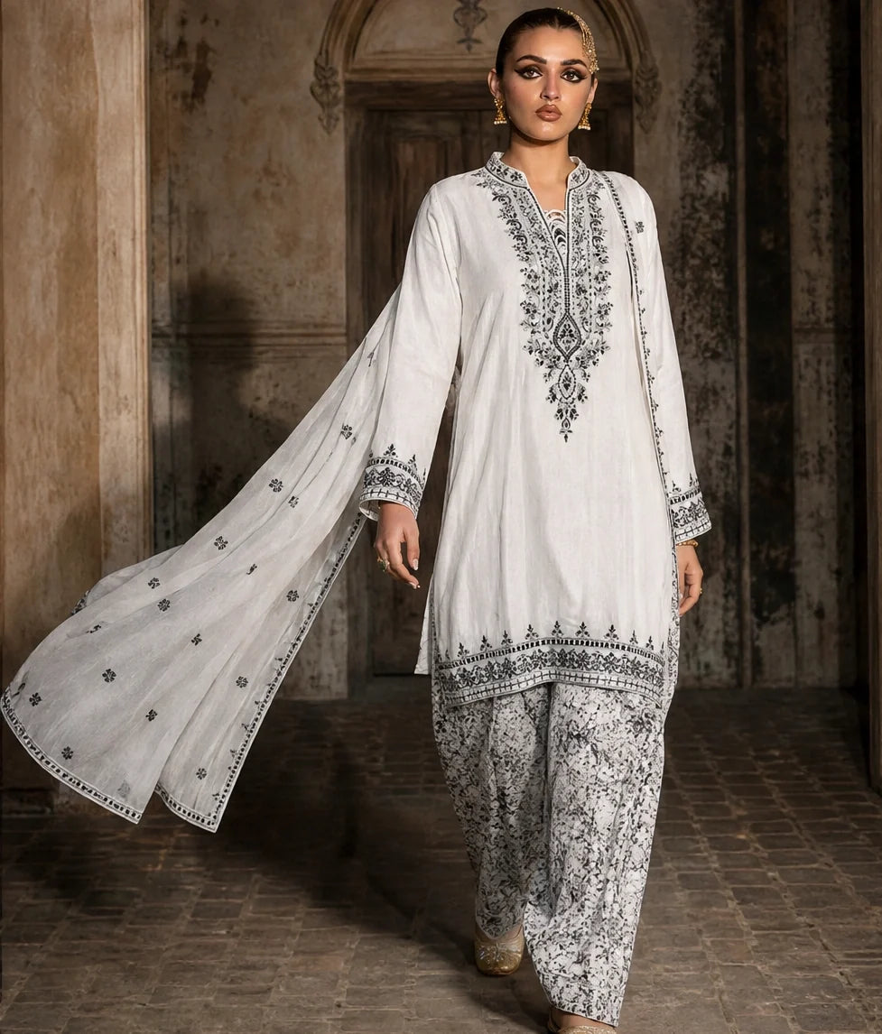 Selene - 3 Piece Embroidered Silk viscose
