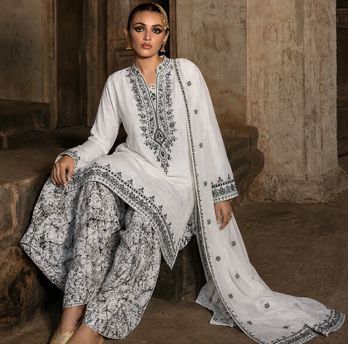Selene - 3 Piece Embroidered Silk viscose